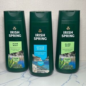 NEW Irish Spring Men’s Body Wash + Moisturizing Face Wash BUNDLE of 3